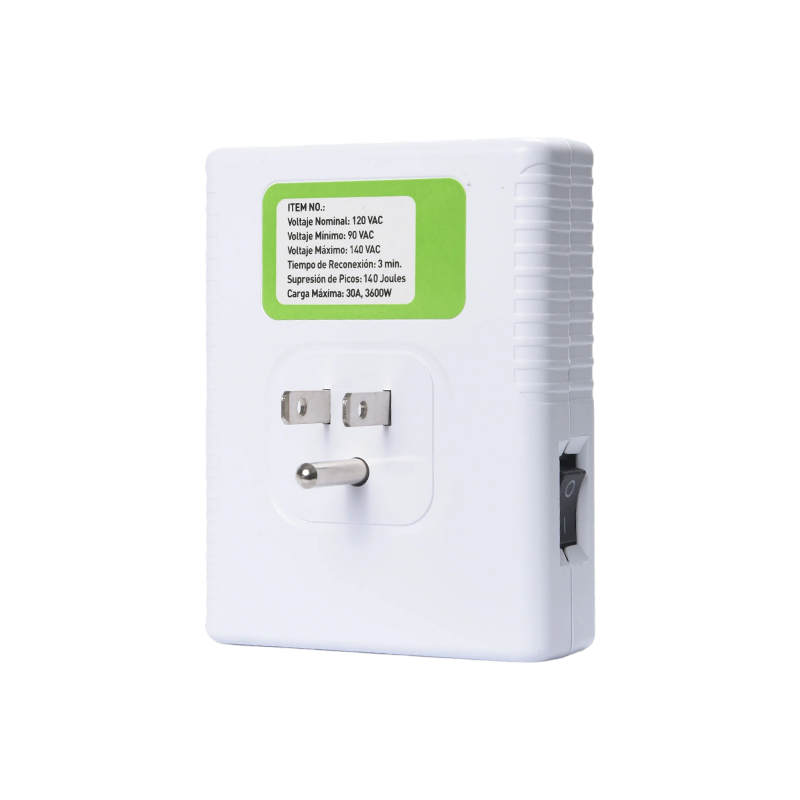 Protector automático contra sobretensiones HWTB-V027-US de 110 V y 15 A