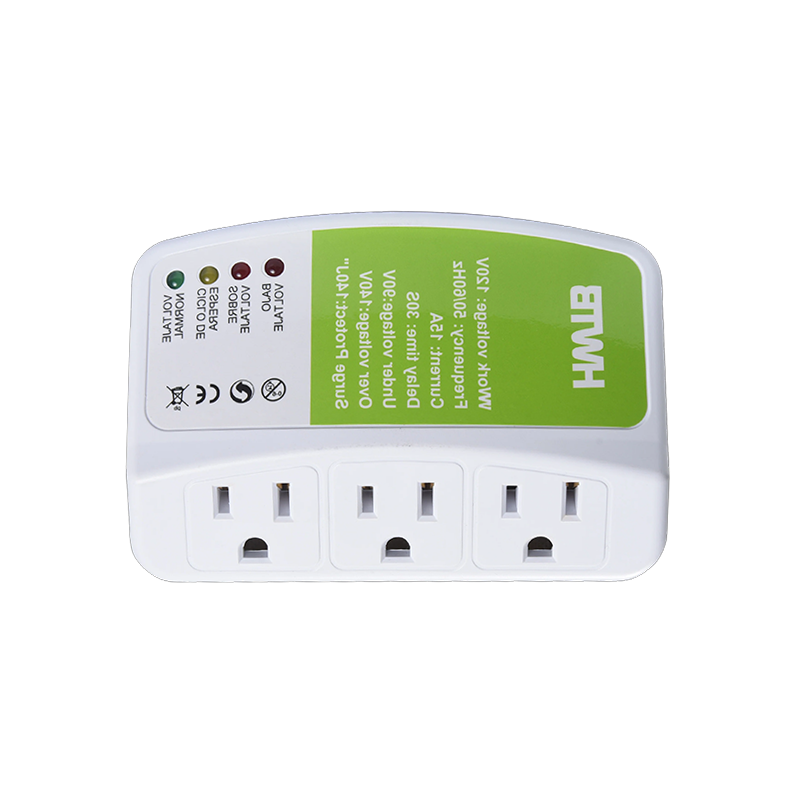 HWTB-V005120V-US 15A Protección automática contra sobretensiones por voltaje con múltiples tomas de corriente